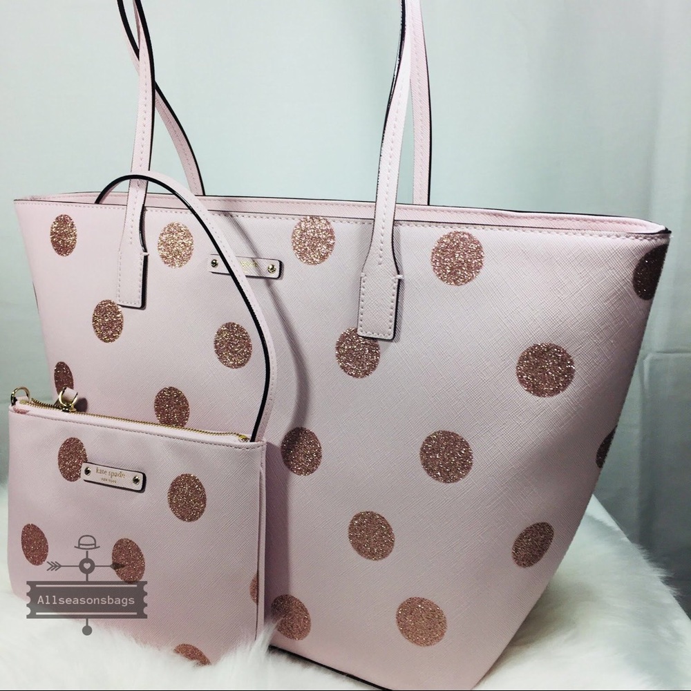 Kate spade pink harmony tote Haven lane polka dot - Picture 2 of 7